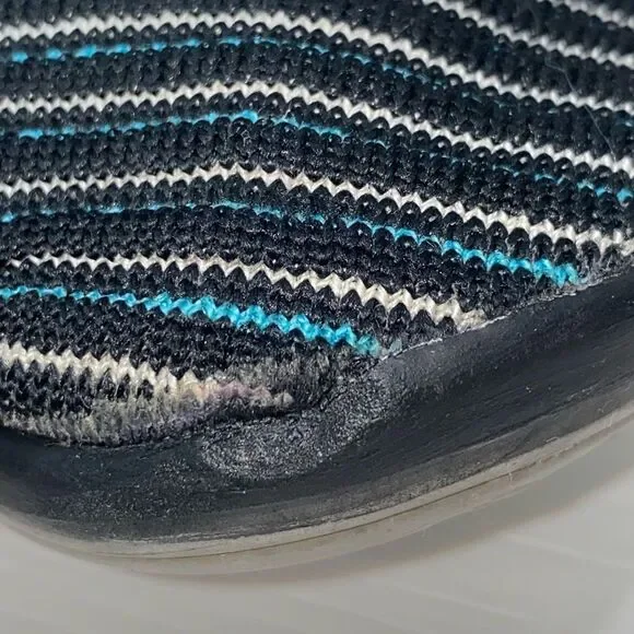 Nike Free Transform Flyknit Black Blue Striped Athletic Gym Shoes Trainers Sz 8 - Picture 14 of 14